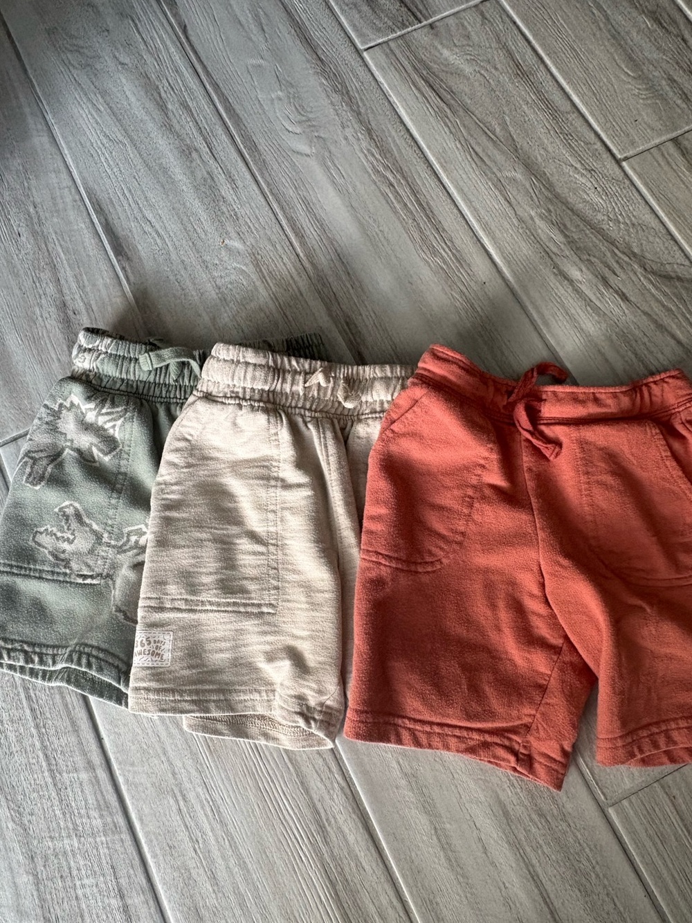 Cat & Jack Kids' Shorts Trio - Coral, Cream & Sage